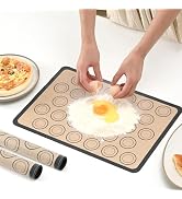 Luckyiren 2-Pack Baking Mat with Circles – Silicone Macaron & Cookie Sheet Liners, Non-Stick BPA-...
