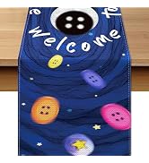 Button Eyes Table Runner Cartoon Movie Themed Birthday Party Samhain Supplies Witch Horror Table ...