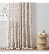 GIGIZAZA Linen Blend Floral Curtains for Living Room 84 Inch 2 Panels, Mocha Brown Flower Pattern...