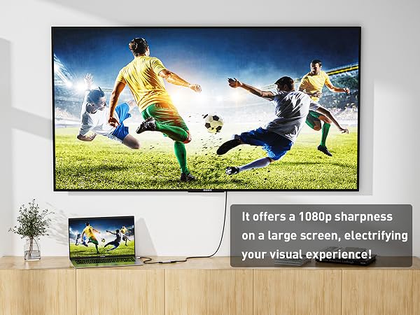 It offers a 1080p sharpness on a large screen, electrifying your visual experience