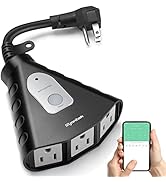 Syantek Outdoor WiFi Outlet, Smart Outdoor Plug with 3 Ground Outlets, Compatible with Ale...