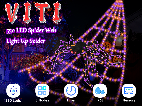 Spider Webs Halloween Decorations Lights