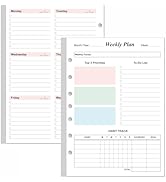 Weekly Planner Refills for 3 or 7 Ring Mini Binders - 53 Sheets/106 Pages Undated Colorful Weekly...