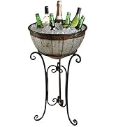 Galvanized Metal Standing Beverage Cooler Tub with Liner