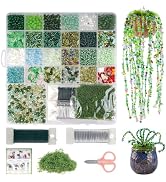 Dfqsofd 5422Pcs Beaded Plant Kit, Glass Green Beads for Beaded Plants | DIY Forever Plant Kit Wit...