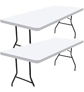 Smiry Rectangle Picnic Table Cloth 2 Pack, Waterproof Elastic Fitted Tablecloths for 6 Foot Table...