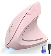 TECKNET Ergonomic Mouse, Rechargeable 2.4G+Bluetooth Vertical Mice 6 DPI Adjustable, Wireless Opt...