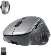 Wireless Mouse Vertical Ergonomic Bluetooth Rechargeable Optical Dual Mode Cordless Mouse with 3 ...