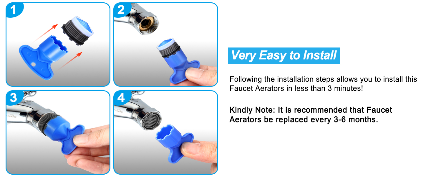 Faucet Cache Aerators with Faucet Aerator Key Replacement Inserts for Sink M16.5 18.5 21.5 24 mm
