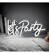 Let's Party Neon Sign for Wall Decor, LED Dimmable Let's Party Neon Light Up Sign Art Decorative ...