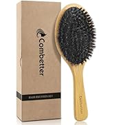 Combetter 100% Boar Bristle Hair Brush,Soft Bristles Brush for Men, Smoothing and Detangling Hair...