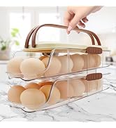 Aoriyar Egg Holder for Fridge, 2 Layer Automatic Rolling Egg Container 28 Eggs Storage Organizer ...