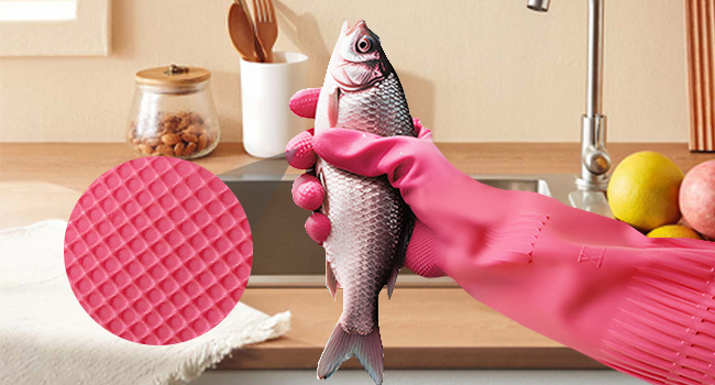Rubber gloves cleaning protect against water, oil, and household chemicals.