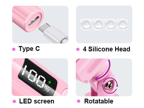 Pink Mini UV Light for Gel Nails, Handheld LED Nail Lamp