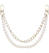 Gegraterwa Purse Chain Pearl Bag Chains Purse Charms with Gold Straps Bag Charms for Handbags(1)