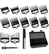 12 Pack Professional Hair Clipper Guards Cutting Guides, Coded Cutting Guides 1/16” to 1in” Compa...