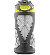 ZULU Torque 16oz Plastic Kids Water Bottle with Silicone Sleeve and Leak-Proof Locking Flip Lid a...