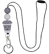 BIHRTC Badge Lanyards Fashion Silicone Beaded Lanyard Breakaway Lanyard Necklace