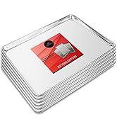 Last Confection 6 Cookie Baking Sheets 15" x 21" - Rimmed Aluminum Jelly Roll Trays - Three-Quart...