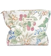 STARDW Aesthetic Floral Makeup Bag Cute Small Cosmetic Bags for Women Girls, Travel Toiletry Bag ...