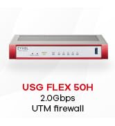 Zyxel USGFLEX50H ZyWALL High Speed Cyber Security Firewall | 1-Year UTM Security Pack | Up to 25 ...