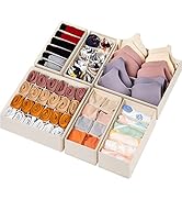 6 Pack Sock Underwear Drawer Organizer Dividers, 58 Cell Foldable Fabric Dresser Closet Organizer...