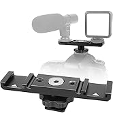 Chromlives Hot Shoe Mount Bracket Dual Hot Shoe Extension Bar Aluminum Mounting Plate Adapter Dou...