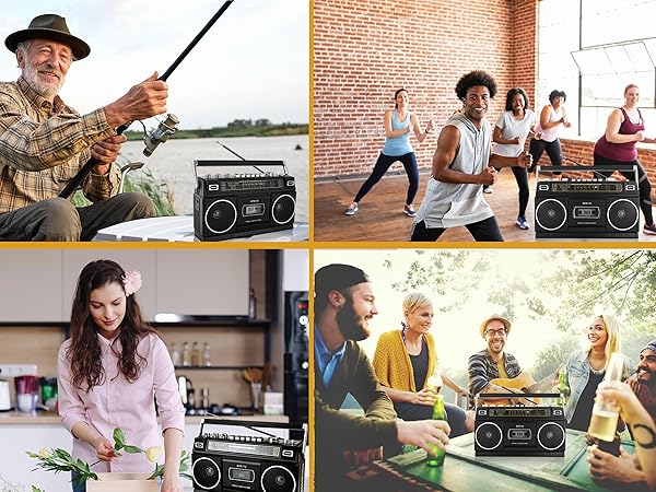 radio cassette player boombox recorder for grandpa grandma