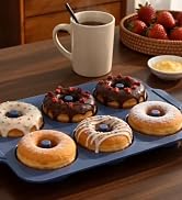Vnray Nonstick Silicone Donut Pan: 4 Inch Doughnut Pan with Metal Frame - Silicone Donut Molds fo...