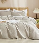 PHF Waffle Weave Duvet Cover Set Queen Size, No Snagging Ultra Soft Luxury Textured Breathable Co...