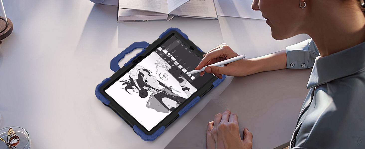 Samsung A11+ Tablet Case with Screen Protector Rotating Stand
