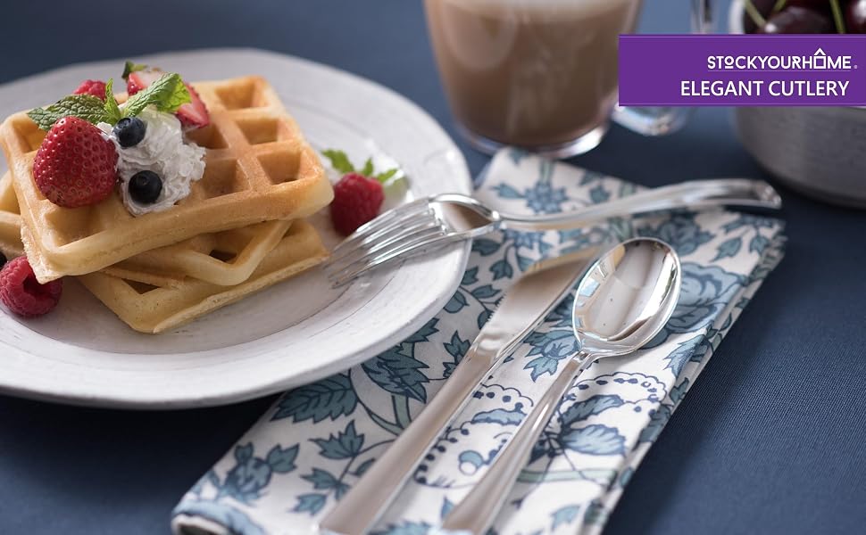 Plastic Cutlery Heavy Duty - 160 Piece Plastic Silverware - Plastic Utensils - Plastic Cutlery