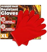 Heat Resistant Gloves for Cooking & Grilling – Aramid Oven Gloves with Fingers, Lightweight BBQ G...