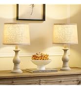 Hikczc Vintage Table Lamp for Living Room Bedroom, 18.5" Farmhouse Bedside Lamps Nightstand Lamp ...
