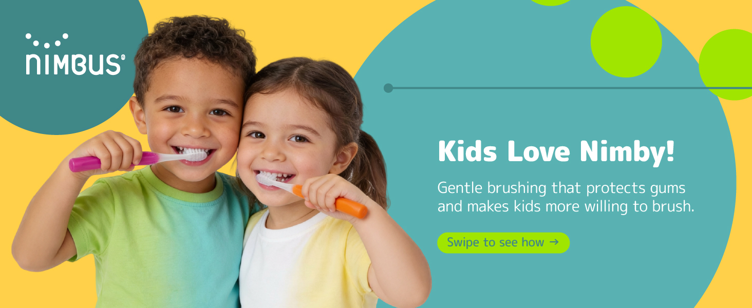 kids brushing teeth with gentle toothbrush to clean teeth comfortable for gums and fresh breath