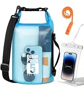 TILYMOL Dry Bag Waterproof for Men Women - 5L Lightweight Roll Top Dry Sack with Waterproof Phone...