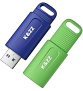 K&ZZ USB Drive 32GB 2 Pack Plug and Play USB 3.0 Flash Drives Push- Pull Cover Thumb Drive Portab...
