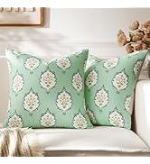GIGIZAZA Sage Green Pillow Covers: Throw Pillows Soft Accent Cotton Covers for Couch - 18x18 Deco...