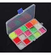 OriGlam 1500pcs Fishing Beads Assorted, Luminous Glow Fishing Beads Kit, Plastic Oval Beads Fishi...