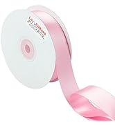 LaRibbons 1 Inch Wide Double Face Satin Ribbon - 25 Yard (123-Pearl Pink)