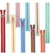 AILUHONG 20Pcs #3 Resin Zipper Mixed 10 Color Close End Zippers with Lifting Ring Pull Set for Cl...