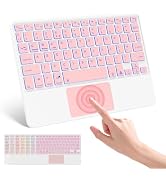 LAMA Backlit Bluetooth Touchpad Keyboard for iPad Pro/Air/Mini, Ultra-Slim Rechargeable Wireless ...