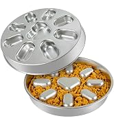 Oiwliur Slow Feeder Dog Bowls with Non-Slip Mat, Stainless Steel Metal Slow Feeder for Small & Me...