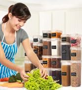 Airtight Food Storage Containers with Lids - 40 PC LARGE SIZE (20 Containers + 20 Lids) Kitchen &..