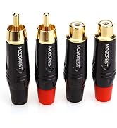 MOBOREST RCA to Speaker Wire Adapter, Male to Female Adapter Audio Phono Gold Plated Solder Speak...
