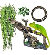MUYG Resin Reptile Driftwood Decoration Bearded Dragon Branch Lizard Climb Habitat Decor Hanging ...