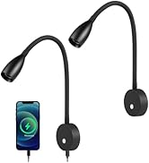 Obeaming 2 Pack RV Dimmable Reading Light, Full Metal & Quick USB Charger, 16-1/2 Inch Length, 12...