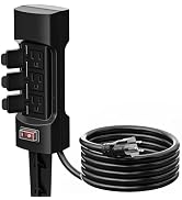 K KASONIC Outdoor Power Stake, Kasonic 6-Outlet 9 ft Extension Cord Power Strip, Double Sided wit...