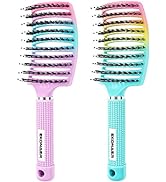2 Pack Detangling Brush Getting Knots Out without Pain Adds Shine and Makes Hair Smooth,Detangler...