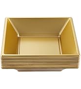 N9R 50 Count Gold Square Plastic Serving Bowls, 12 Oz Disposable Square Bowls for Candy Snake, Sa...